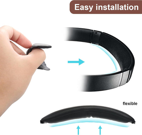 QC35 Replacement Headband Pad Cushion for Bose QuietComfort QC35 II QC25 Headphones, Soft Protein Leather with Velcro