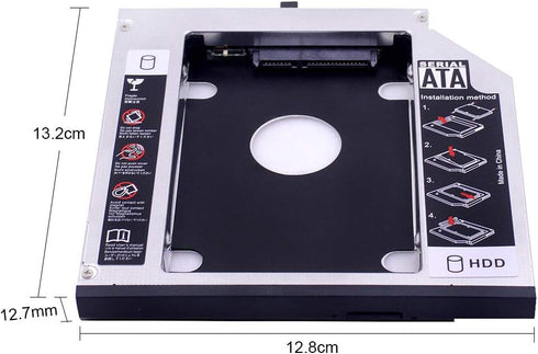 2nd HDD SSD Hard Drive Caddy Tray Replacement for Lenovo Thinkpad T420 T430 T510 T520 T530