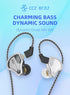 In Ear Monitor Wired Headphone, CCZ BC02 Dynamic Driver Bass Wired Headphone, Professional Hifi Earphone,Stereo Sound IEM Earbuds Earphone,CCZ In Ear Monitor for System (Silver Black, with MIC)…