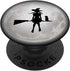 PopSockets Swappable PopGrip - Witch with Black Cat Full Moon Broomstick Halloween