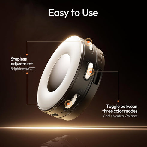 ULANZI ML05 9000K CRI97 360 Phone Light, Dual-Sided Magnetic Cell Phone Selfie Lights for iPhone/Android, Smartphone