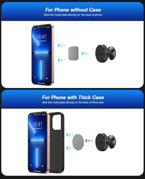 2 Pack Magnetic Phone Holder, Super Magnetic Car Phone Holder, 360 Degree Rotating Dashboard Holder for Smartphones