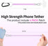 4 2* 4* 1* Doormoon Phone Lanyard Leash with Patch, Phone Tether, Phone Tether Tab, Carabiner for Climbing Outdoor
