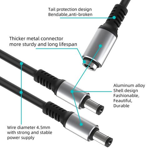 sovunis 1 2 5.5mm 2.1mm 50cm DC Y Splitter Cable Female to Male, x DC Power Extension Adapter Cable for CCTV