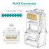 UTP RJ45 Connectors, Cat6 Pass Through Plugs 50-Pack with Strain Relief Boots for Solid or Standard Ethernet Cables,