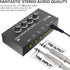 Fifine 4 Channels Metal Stereo Audio Amplifier, Mini Headphone Splitter with Power Adapter, 4x Quarter Inch Balanced