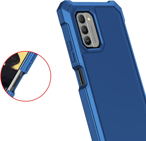 Nokia C300 Case & G100 Case with Screen Protector, Full Body Protection, Shockproof Frosted PC & Soft TPU, Blue.