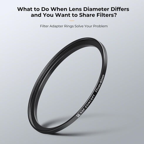 K&F Concept 18 Pieces Filter Ring Adapter Set, Camera Lens Filter Metal Stepping Rings Kit, Black
