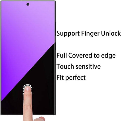 2 Pack Anti-Blue Privacy Tempered Glass for Samsung Galaxy S24 Ultra, Anti-Spy Screen Protector Film