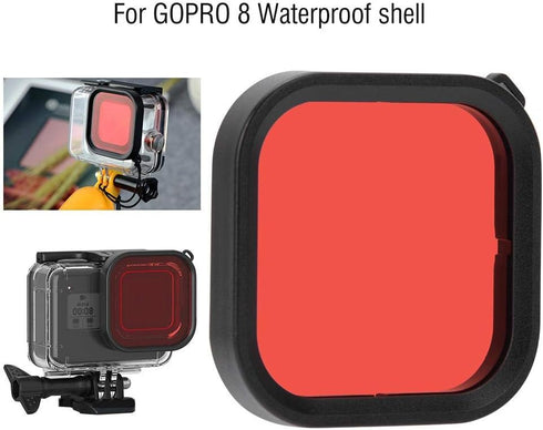 Diving Lens Filter, Photograph Waterproof Diving Lens Filter with Hanging Strap, Red Filter, Filter, Filter for GoPro 8(Red)