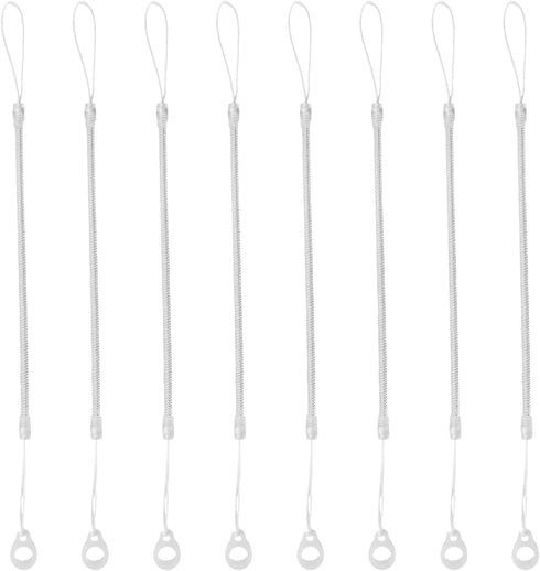 Goktvai 8pcs Elastic Tether Lanyard, Retractable Spring Coil Strap Anti-Lose Pen Leash for
