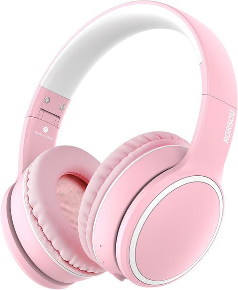 RORSOU B10 Wireless Over-Ear Headphones, Lightweight Folding Stereo Bass Bluetooth Headset with