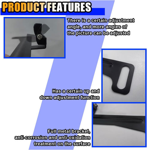 KITUREK Reverse Rear Camera License Plate Bracket, Installation Holder for Backup View Camera, Universal Dash Cam