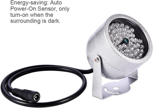 Outdoor Camera IR Illuminator Lights, DC 12V 1A CCTV IR Night Vision Illuminator with 48 LED Waterproof Replacement