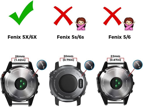 NotoCity 26MM Compatible Watch Band for Fenix 6X Pro - Fits Fenix 6/Fenix 5X/Fenix 3/HR/Tactix/Descent MK1/D2 Delta