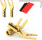 HiFi Speaker Y Spade Connectors, Dual Screw Locking Speaker Cable Plug, Fork Spade Connectors with Allen Wrench, 4PCS