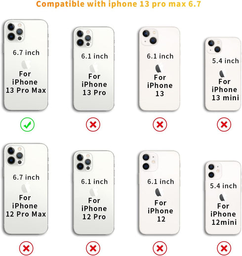 YESPURE for iPhone 13 Pro Max Clear Case with Adjustable Shoulder Neck Lanyard, Soft Slim Bumper Protective Cover