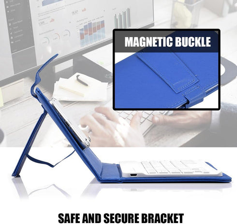 V BESTLIFE V Universal Wireless Bluetooth Keyboard, Flip Magnetic Leather Travel Carrying Case Cover with Stand for