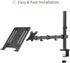 UPGRAVITY 17 inch 14-32 17.6 lbs, Clamp/Grommet 75/100mm Laptop Desk Mount, Single Laptop Stand Arm with Vented Tray