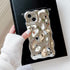 Cute iPhone 11 Case: Girly Silver Plating Curly Wave Frame, Shockproof Meteorite Shape & Kawaii Bubble Design.