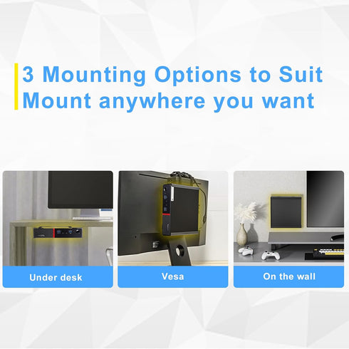 Mount for Lenovo Tiny VESA System, Mini PC Mount for ThinkCentre Tiny Desktops M600 M700 M700z M715q M800z M900 M900x