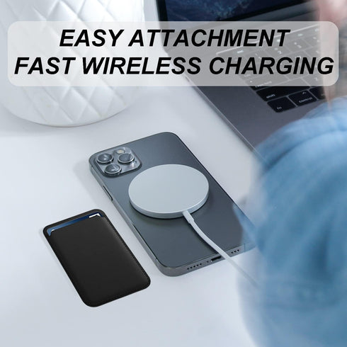 Magnetic Card Holder Wallet for iPhone 15/14/13/12 Series with Magsafe, Leather Wallet for iPhone 15 Pro/Pro Max