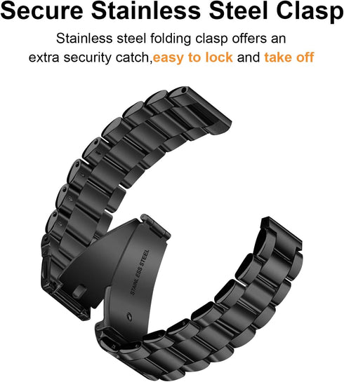 Valkit 2 Packs Galaxy Watch 7 6 5 4 FE Band Pro Classic 43/47/45/40/44/42/46mm Solid Stainless Steel Wristbands