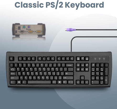 Perixx Periboard-107 Wired PS2 Full Size Keyboard, US English Layout