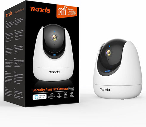 Tenda 2K Security Camera Indoor, WiFi 6 Pet Baby Camera for Home Security, Night Vision, Plug-in WiFi Camera