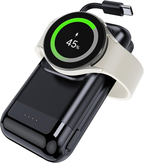 leChivée Portable Watch Charger for Samsung Watch, 6000 mAh Watch and Phone Charger for Galaxy Devices