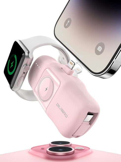 Small Portable Charger for iPhone 15 Pro, 5000mAh Travel Essentials, Ultra-Compact Battery Compatible with iPhone 14/14