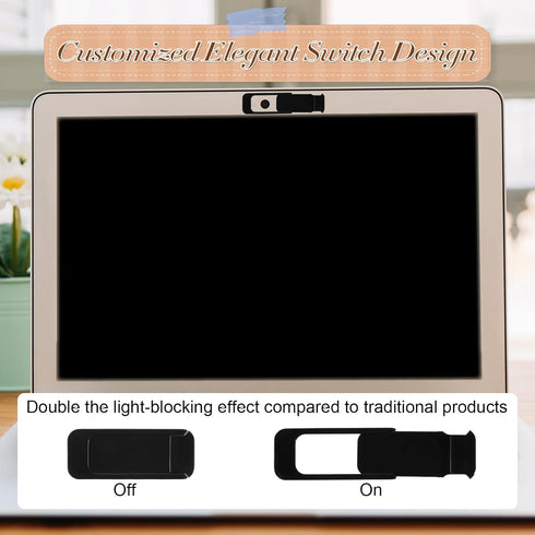 Jxiwfvl 6 Pcs Laptop Camera Cover Slide, Privacy Protection Webcam Cover Slide Black Large Size Square Computer Camera