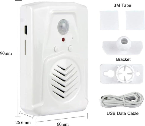 XYszpcgs MP3 Replaceable Voice PIR Infrared Motion Sensor Activated Audio Files to Play Speech for Welcome