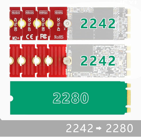 JEYI M2 M2PLUS NGFF NVME m.2 Extended Transfer 2230, 2242, 2260, 2280 M2 Change Long Size NVME SSD