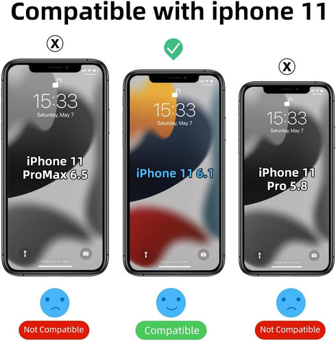 for iPhone 11 Phone Case, Shockproof for iPhone 11 Case, Military Grade Drop Protection, Protective Hard Back Slim Translucent Case for iPhone 11 6.1'', Frosted Black