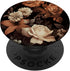 Vintage Brown Dark Flower Pattern PopSockets Standard PopGrip
