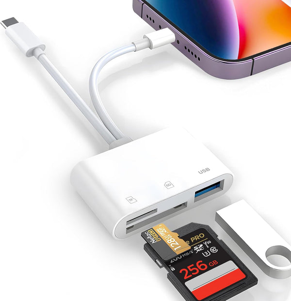 Denlane SD Card Reader for iPhone iPad Mac, Digital Camera Adapter to iPhone
