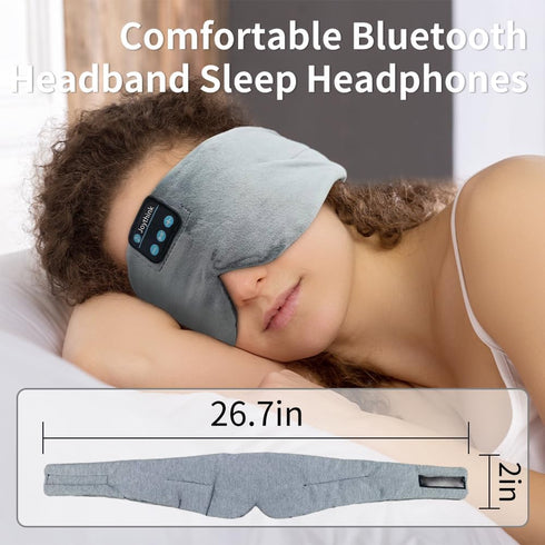Sleep Headphones Wireless Eye Mask - Wireless Headband Headphones for Sleeping with Adjustable Speaker, Wireless