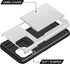 SAMONPOW iPhone 13 Case with Card Holder, Dual Layer Hybrid Wallet Case, Heavy Duty Shockproof Protection for 6.1 inch