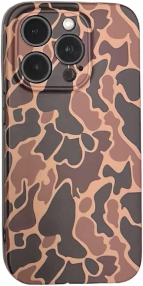Camo Phone Case for iPhone 15 Pro, Duck Camo, Rugged Outdoors Design, Classic Vintage Style