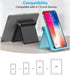 Adjustable Cell Phone Stand Holder - Foldable Desktop Phone Cradle Dock for iPhone, iPad, Tablet 4 to 7.9 Inch