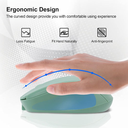 Rechargeable Wireless Mouse, Bluetooth Mouse for Laptop/iPad/MacBook Pro/Air, Slim Silent Mouse (Green)
