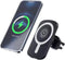 Magnetic Wireless Car Charger with 5W, 7.5W, 10W, 15W Output, Dashboard and Air Vent Phone Holder Charger (Black)