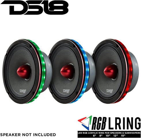 DS18 LRING6 LED Speaker Ring Waterproof 6.5-Inch - RGB Module with Millions of Colors, One Color Without
