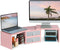 TEAMIX Pink Dual Monitor Stand Riser with 2 Drawers - Length and