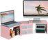 TEAMIX Pink Dual Monitor Stand Riser with 2 Drawers - Length and