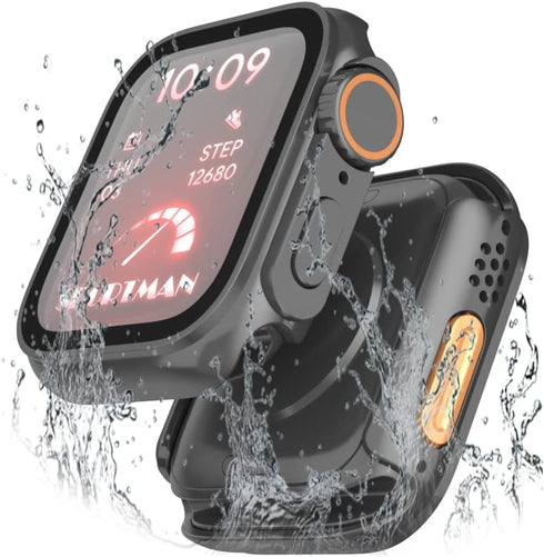 Waterproof Case for Apple Watch Series 8 7 6 5 4 SE/SE2, Full Protective Hard PC Screen Protector Cover (40mm, Black)