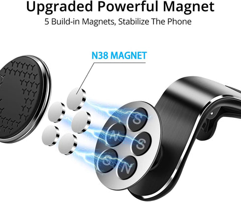 Magnetic Phone Mount for Car Vent, Strong Magnet Cell Phone Holder, 360° Rotation Magnetic Car Phone Holder Mount for