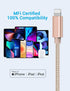 Marchpowe USB C to Lightning Cable - MFi Certified iPhone 14 Fast Charger Cord 3Pack 6ft Charging Cable Compatible with iPhone 14 13 12 Pro Max Mini 11 X XS XR 8 Plus -Gold by Marchpower