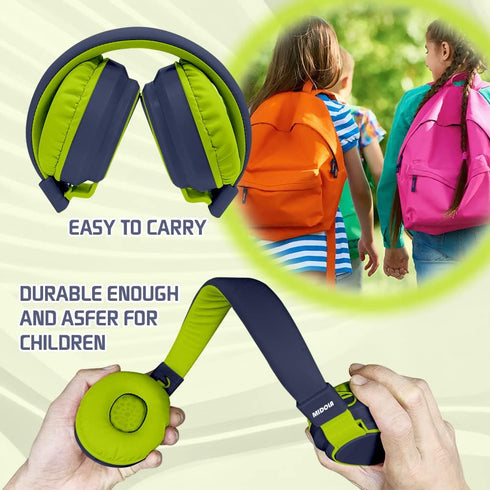 Kids Bluetooth Headphones 5.3, Wireless 60H Play Time, Volume Limited 85/110dB Over Ear Foldable Headset for Boy Girl